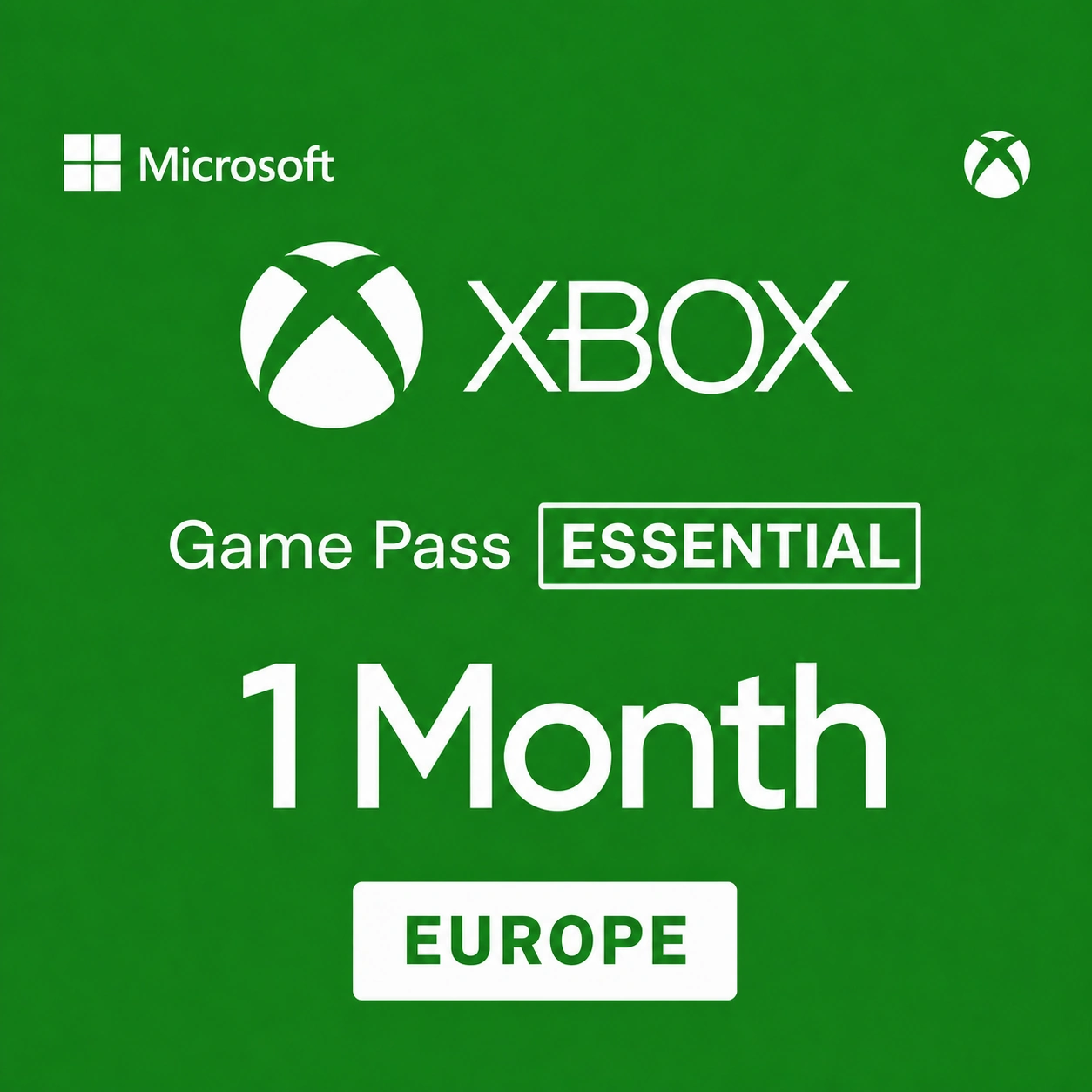 XBOX Game Pass Essential - 1 Month Subscription Card EU